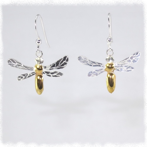 Silver bee earrings